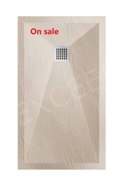 现货石头盆人造石白色黑色扇形方形L型淋浴房底座3cm底盆送下水