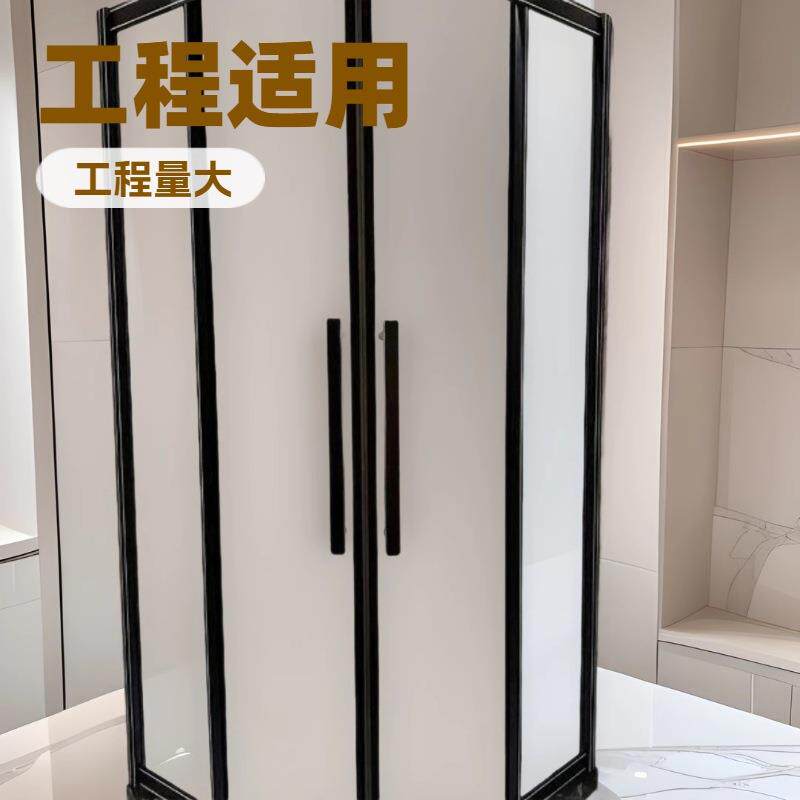 外贸批量工程淋浴房弧扇形推拉门移门简易浴室隔断整体钢化玻璃洗
