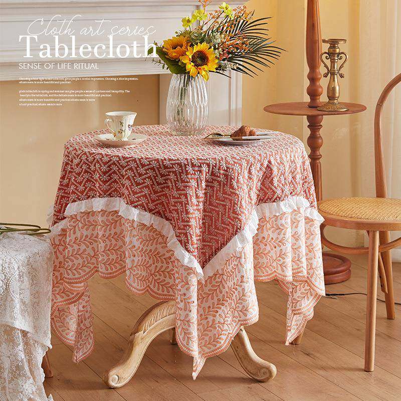 美式田园风大小圆形桌布阳台小圆桌茶几餐桌布粉色荷叶边刺绣台布,工业油品/胶粘/化学/实验室用品,其他实验室设备,淘宝优惠券,粉丝福利购,淘宝优惠卷