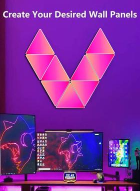 私模三角形量子灯能奇光智板拾音奏电竞节拼接氛灯大尺寸91034带