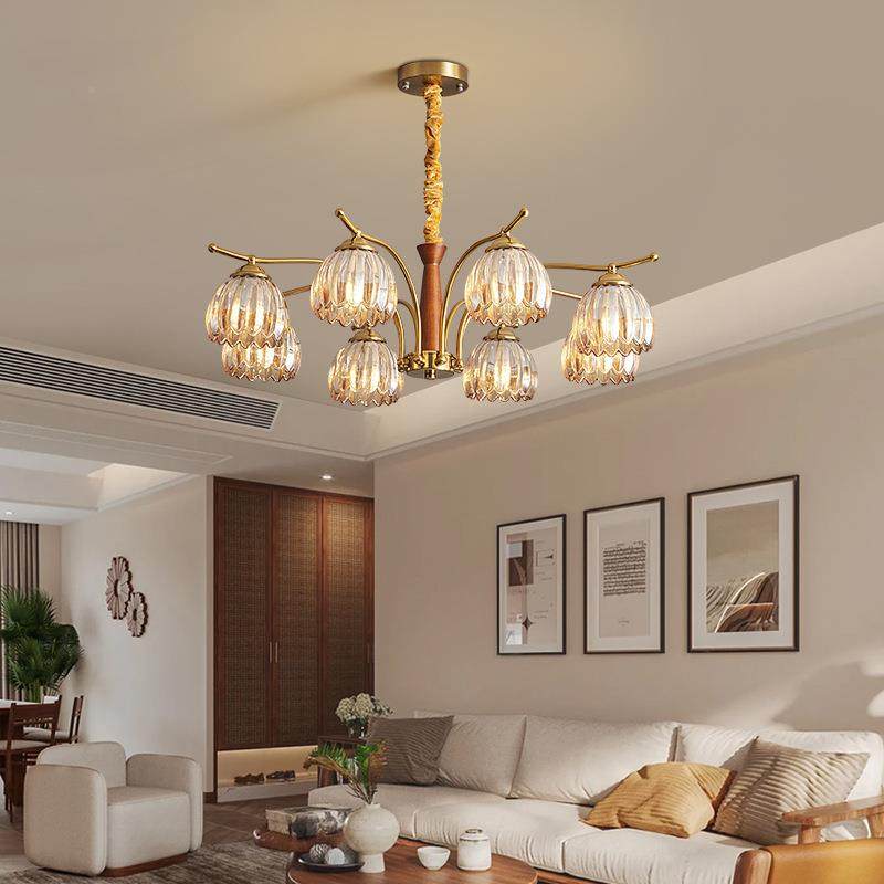 美厅式复古客厅吊灯南洋风174中古色胡桃主卧温馨灯怀旧轻室奢餐