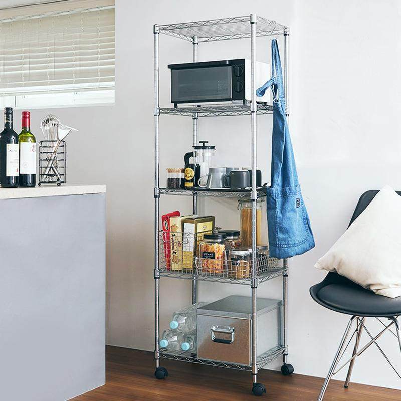 新款3不04锈厨房行落地置物架5层IDJ玩物具衣收纳整理架简易钢架