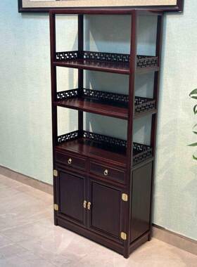 具黑酸枝书架书博古架新NZB中式实木茶柜水仿柜古客厅储物全柜