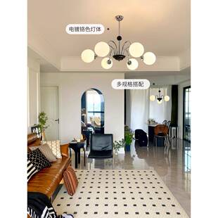 法式厅吊灯中客奶油风古灯具20灯27965新款魔豆灯小户型主主卧卧