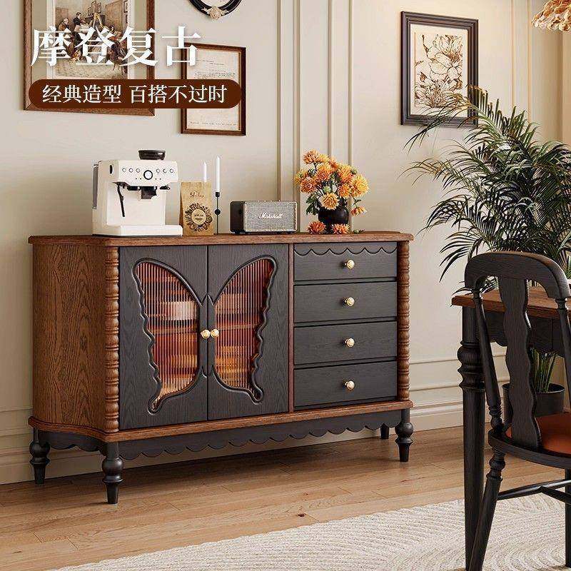 式复古餐边柜实木用客法厅靠墙一YWH体收纳储柜美家式玄物关酒柜,标准件/零部件/工业耗材,车间地垫,淘宝优惠券,粉丝福利购,淘宝优惠卷