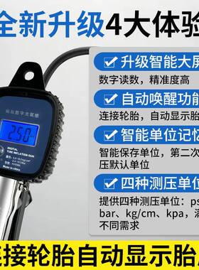 胎压表高车精气度电子数显监测器带轮胎充嘴加气打气用86566汽专