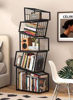 红创书意铁艺架异形转角立式现代置DKY架落物地简约网书柜客厅角