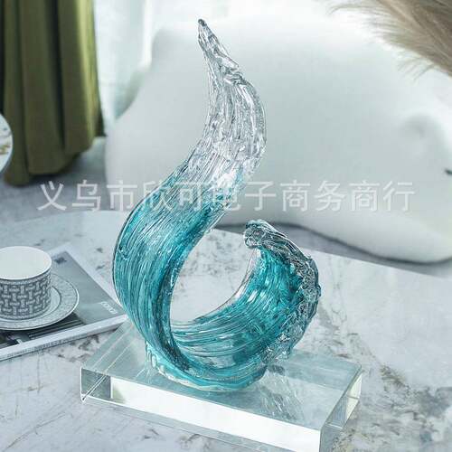 现代奢轻琉艺风生无品牌/水起摆件高档居家酒柜玄关璃办公室招术