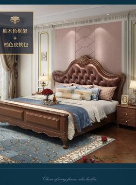 公床双人.暖白色大储物床主.米床主卧室床轻婚床欧式FDF实奢木