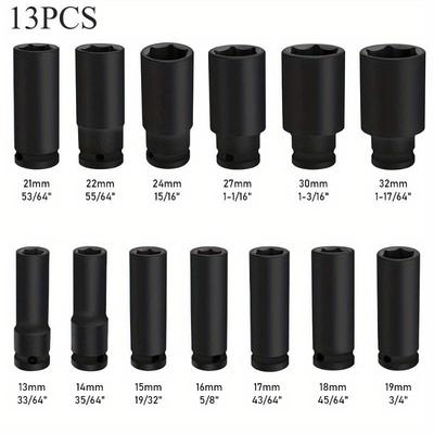 套筒扳头套装1于/15PC加长用棘轮扳手钻头扭3矩扳手深套NJM，手用