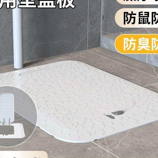 蹲563便滑封闭式器盖板蹲坑防防臭堵臭卫生间洗厕所挡板器一澡健