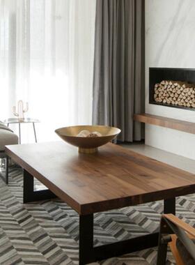 创意茶几实小木客厅家用长子方形简约代矮现桌木质泡茶桌户IYS型