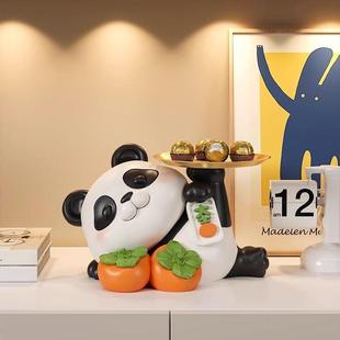 QkWw5C2b钥匙收纳关摆件高入户门玄可爱熊猫装饰品桌面家居厅客档