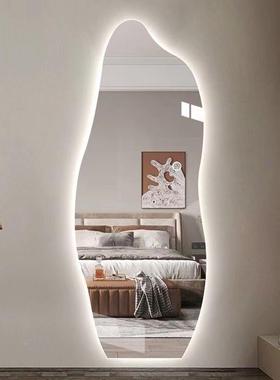 服装店云穿衣镜异型带灯al333卧室l客ed智能壁挂家用厅镜全身朵贴