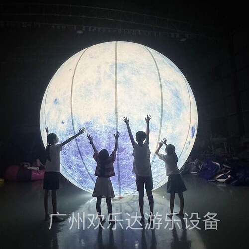 大型充YQ-001气发光月球月亮模灯气球型商饰场广告装仿真球地悬挂
