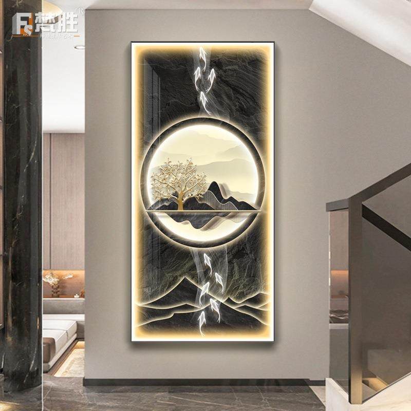 现代简约装饰画挂钟玄关装饰画钟表客厅走廊过道墙画挂钟网红钟