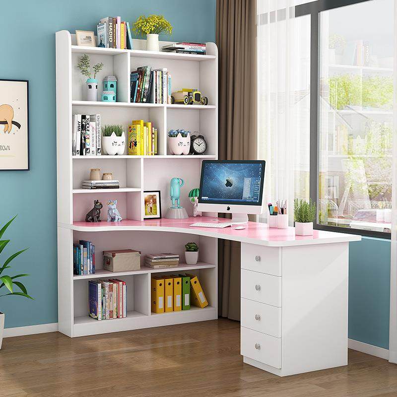 简约实木转角书桌书架组合家用电脑桌台式书桌书柜一体卧室写字桌,农用物资,其他肥料,淘宝优惠券,粉丝福利购,淘宝优惠卷