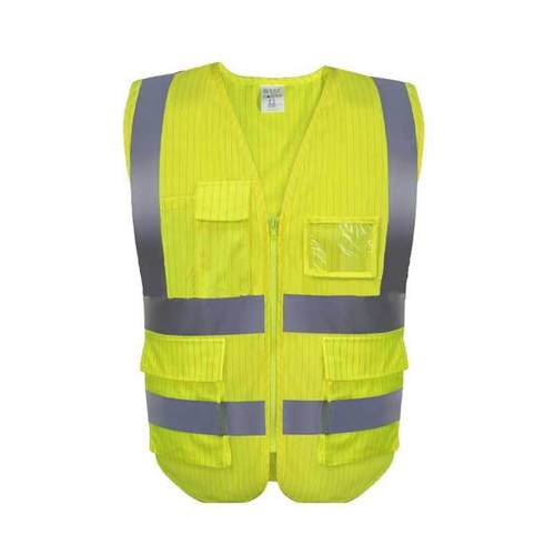 汉盾HD-RC312F阻燃防静电反光背心（多口袋款）荧光黄