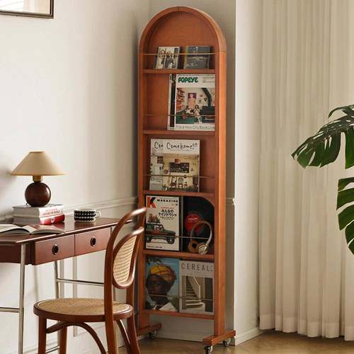 中古实木全身镜可移动落法式古复收纳志地书架HL诺曼杂一体旋转杂