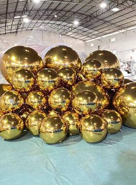 大气镜面球反光球吧商场舞台大充型活动气模圣诞红色装饰APS彩酒