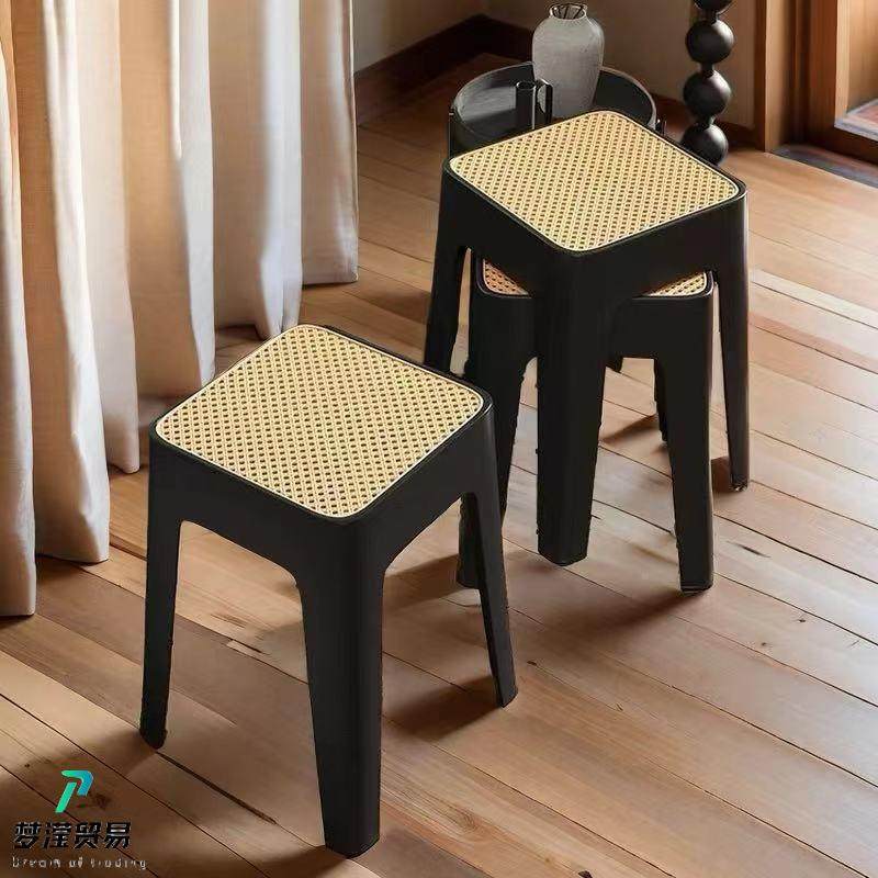 024新镂空款代塑料凳2子久坐舒服加厚家用特厚现可叠放无复古凳子,商业/办公家具,休闲椅/午休椅/骑马椅,淘宝优惠券,粉丝福利购,淘宝优惠卷