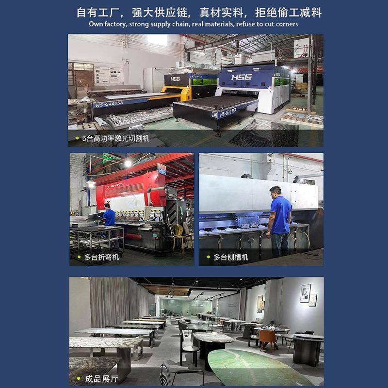 意式轻奢天然004大石理奢石桌极简岩板客饭桌椅餐子组合ta厅ble定