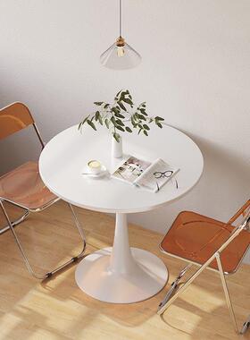 北欧郁金香圆桌简约休闲洽桌谈咖啡奶厅64938茶店餐桌圆网红桌阳