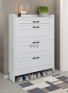 薄翻用斗柜超鞋家进门口省空间大容量玄关柜RNQ白色简约现代收纳