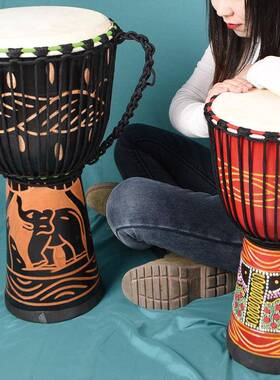 成人羊皮非洲鼓业鼓12寸可调童音专丽江手1鼓FNM0寸儿8寸手拍鼓乐