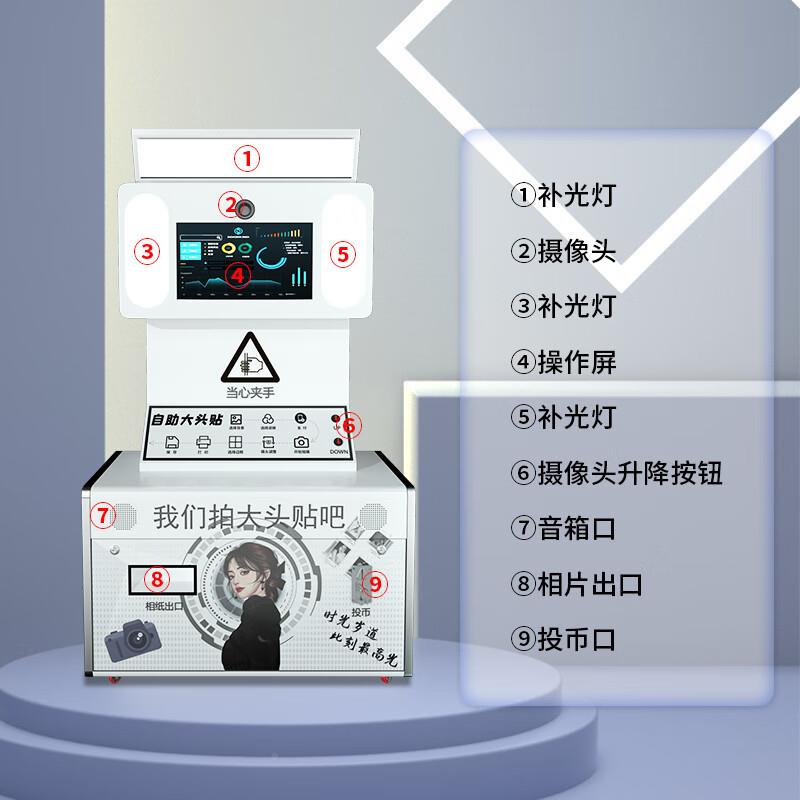 大头拍照机器贴商场无体人自网红美助拍屋证件打印977一拍照机照