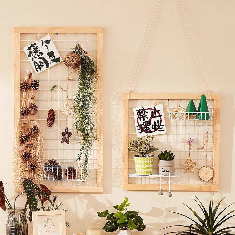 花架架壁挂网格木墙洞上置物RRM架墙绿实植壁挂式阳台花园装饰洞