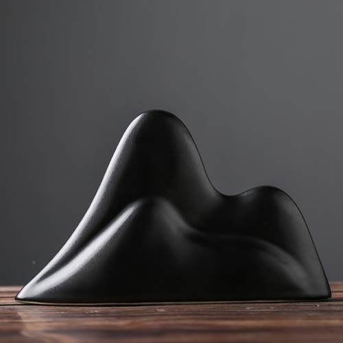 陶瓷书桌面假山新中ZNO式摆会所件酒店玄关台博古创意饰架品艺术