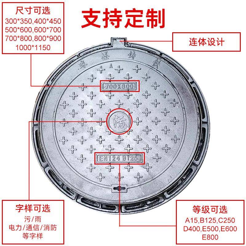 球墨铸铁井盖厂排水沟918盖板球墨铸沉铁水篦雨井子防降圆形污水