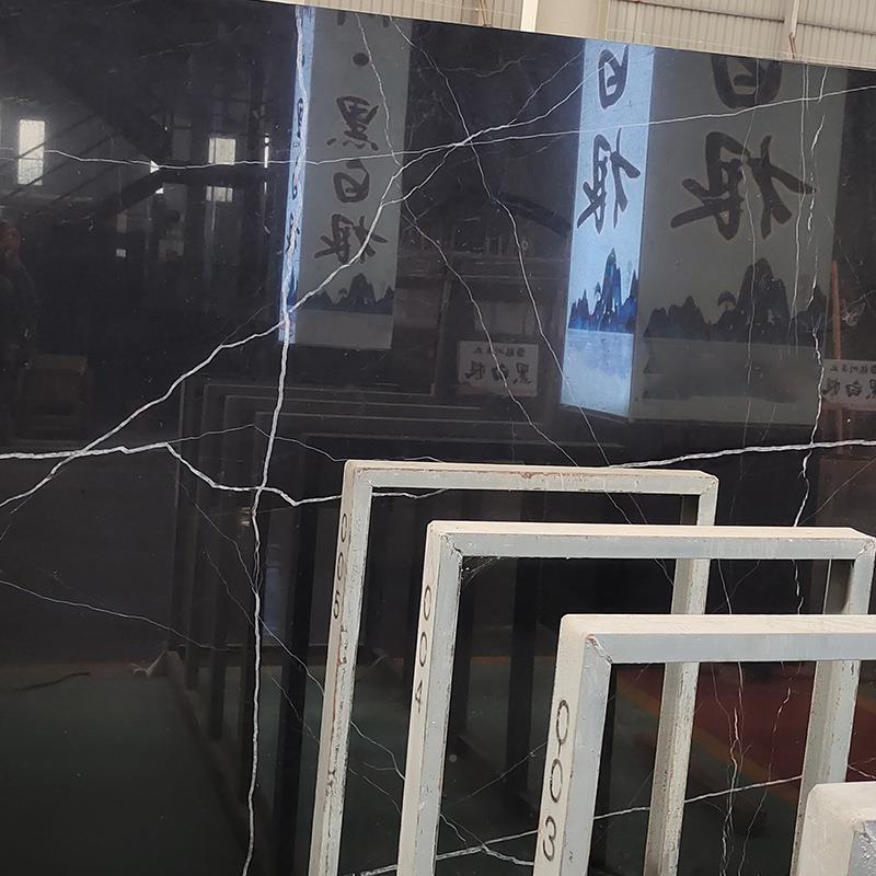 厂家供黑色大理石程原石家用视酒店电应背252景墙地铺通铺工石材