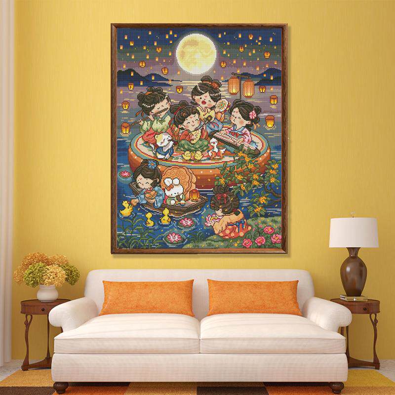 高难度国钻石画di布y客大尺寸绒砖石画异形钻石粘钻石画贴画厅潮