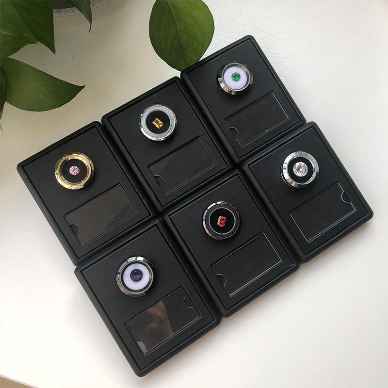 厂家直销金属XGS圆盒石带底展示座盘珠宝样品盒宝小圆盒盒子彩宝