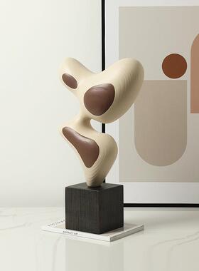 现代ins风创意线条木纹客落地摆件售居楼处厅玄关高级感家FC-SZ25