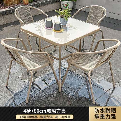 外院桌椅伞户组合套装外带伞花庭0园室休闲露天外摆奶茶咖啡厅阳