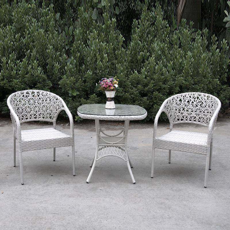 庭院户外休闲桌椅组合仿藤桌子阳台花园藤椅编花PE椅桌椅套件家具