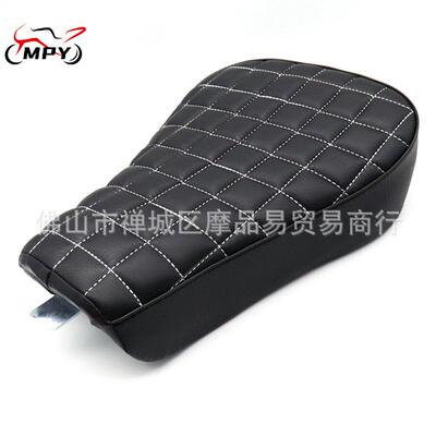适用哈雷XL883/1200X48坐垫摩托改装前坐垫白线菱形48前坐包方格