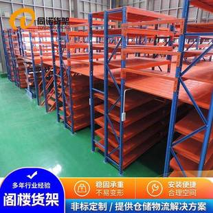 阁楼式 仓储货架子美观4S店库房用汽配件货架 仓库库房2层3层组合式