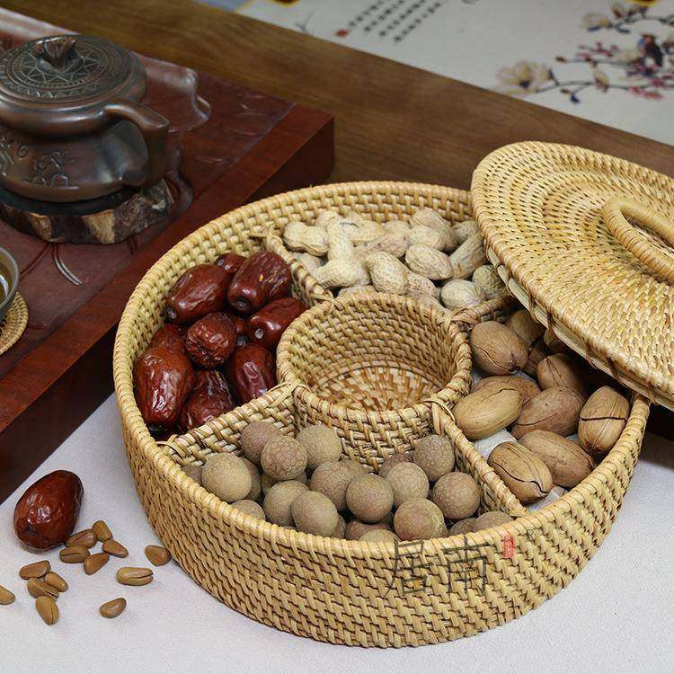 藤编收纳盒分格设计厨房收纳篮整理筐家用桌面小篮子,农用物资,其他肥料,淘宝优惠券,粉丝福利购,淘宝优惠卷