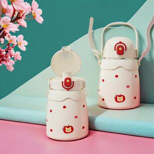 316不锈钢保温杯加厚大容量水壶便携学生带吸管便携高颜值大肚杯