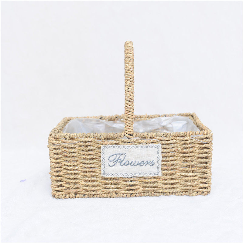 草编柳编花篮提篮创意田园手工编织藤编多肉插花壁挂花盆花器包邮