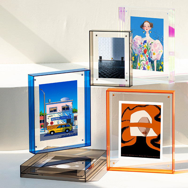 高级亚克力双面透明相框空框加打印照片定制diy装裱画6寸磁吸摆台,家居饰品,相框/画框,淘宝优惠券,粉丝福利购,淘宝优惠卷