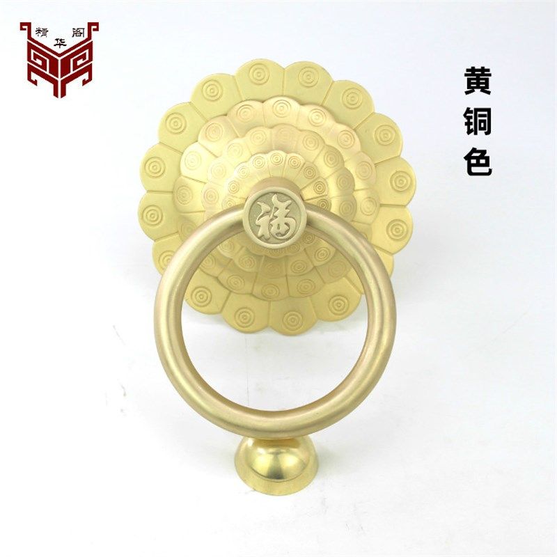 中式大门拉环仿古纯铜圆环老式实木门铜把手古建四合院民宿门拉手