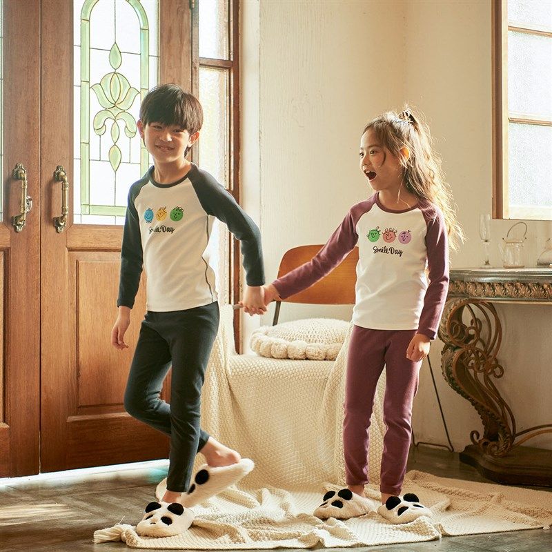 长绒棉 儿童纯棉内衣套装男女童秋衣裤中大童 秋冬款山东网店