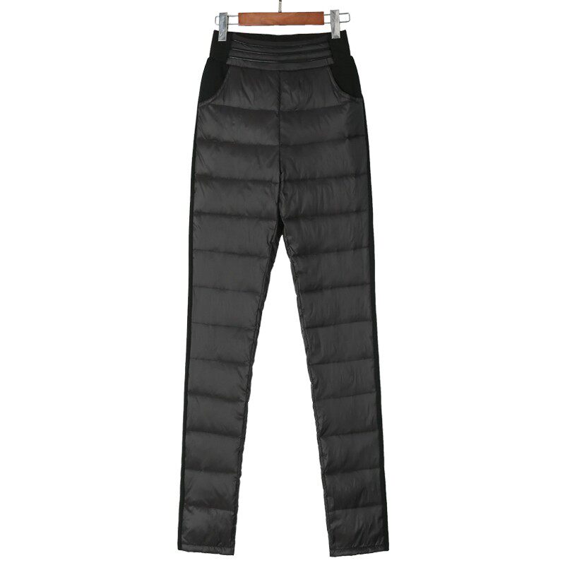 羽绒裤女外穿加厚冬季双面显瘦铅笔裤修身保暖棉裤靴裤长裤