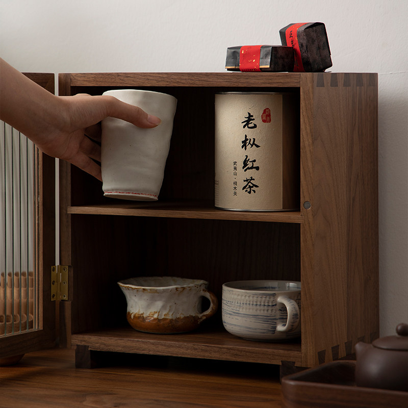 者纳里 日式桌面餐边柜实木收纳柜餐桌置物架厨房杯子咖啡置物柜,住宅家具,餐边柜,淘宝优惠券,粉丝福利购,淘宝优惠卷