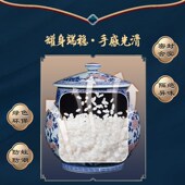 景德镇青花陶瓷米缸家用20斤带盖厨房米桶防潮防虫密封收纳罐面缸